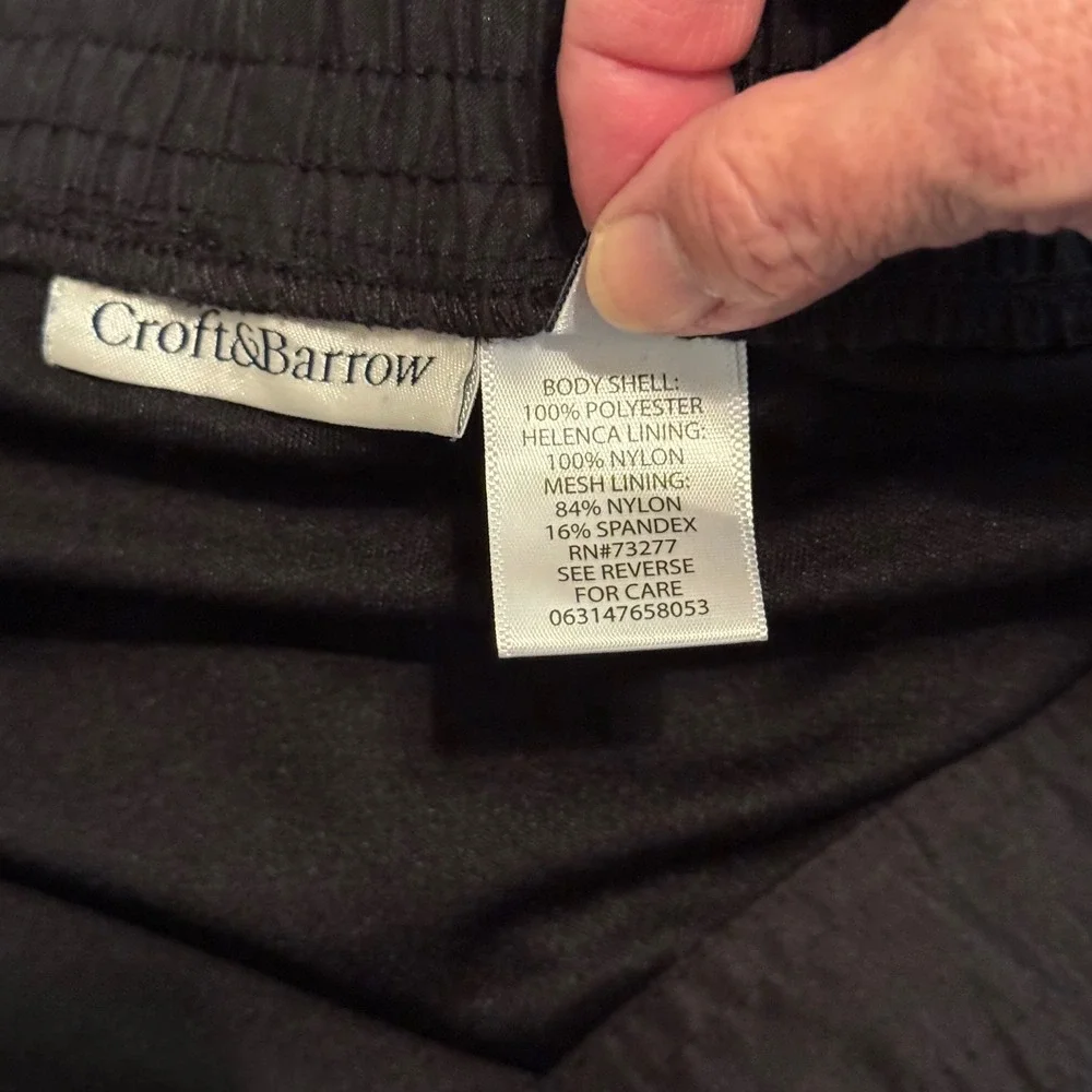 Croft & Barrow Lined Black Swim Shorts. Women Sz 18W, Waist 40